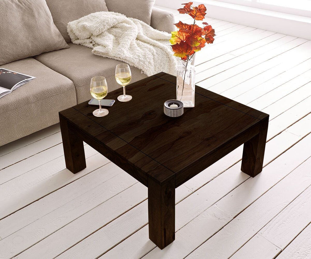 Solid Wood Romeo Sqaure Coffee Table Walnut