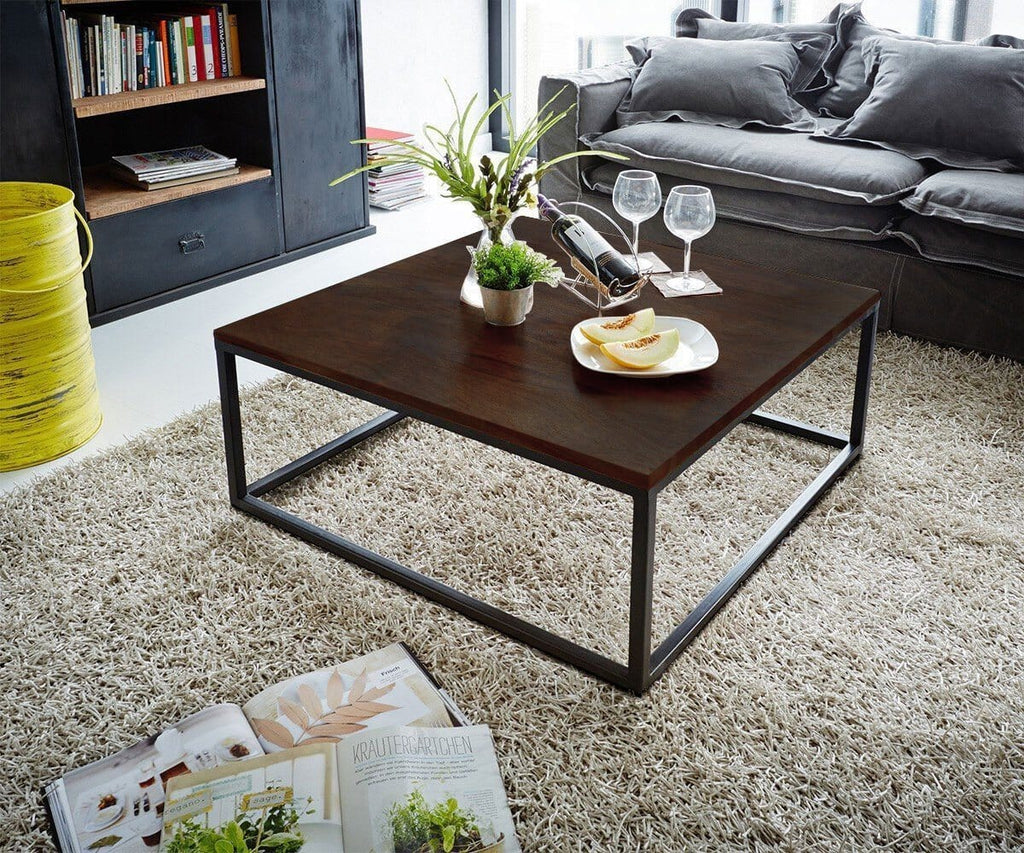 Solid Wood Indiana Rock Coffee Table Walnut