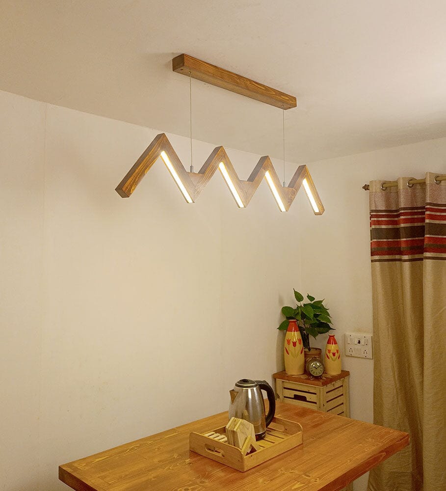ZigZag 48 Brown Wooden LED Hanging Lamp