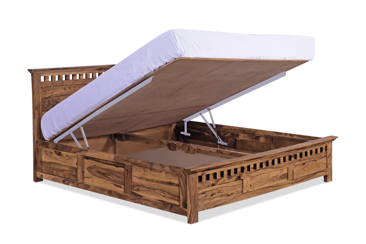 Kuber Bed with Hydraulic Storage Solid Wood Furniture Online , Buy