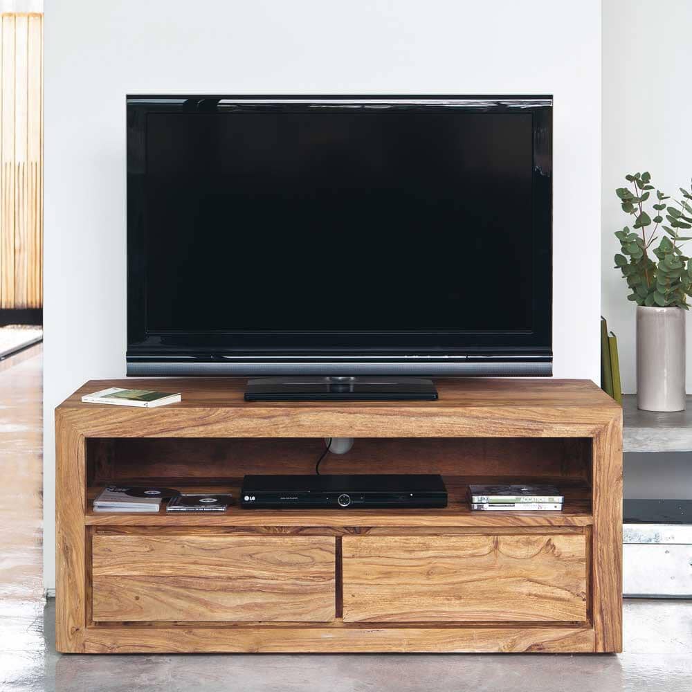 Solid Wood Voted Plasma Tv unit Stone