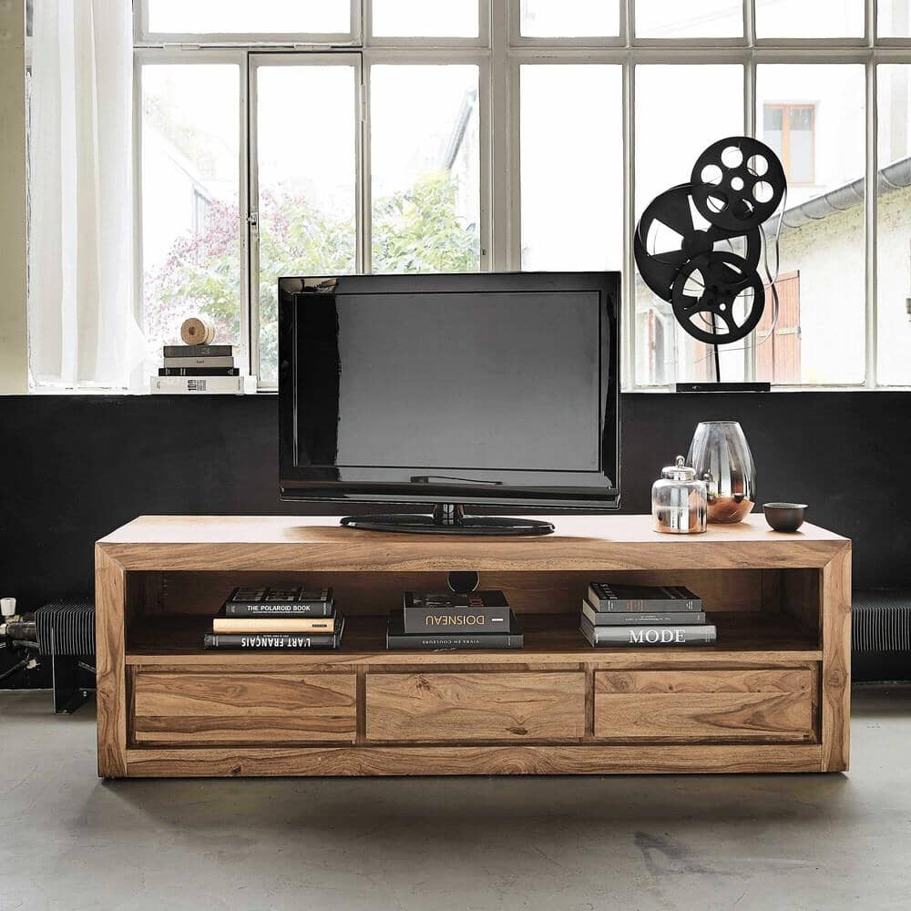 Solid Wood Voted Plasma Tv unit Grand Stone