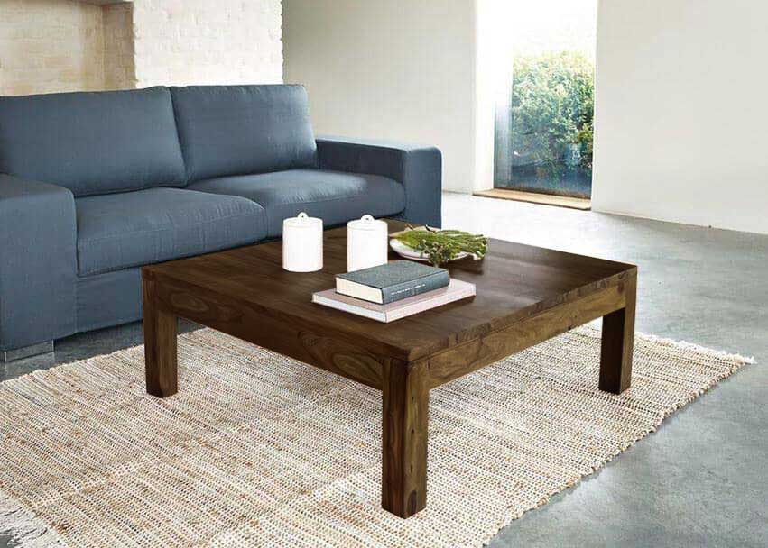 Solid Wood Voted Square Coffee Table Walnut