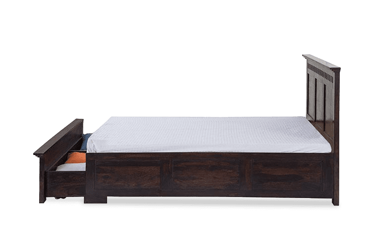 Buy Solid Wood Kuber Bed with Front Open Dual Storage Latest Bed