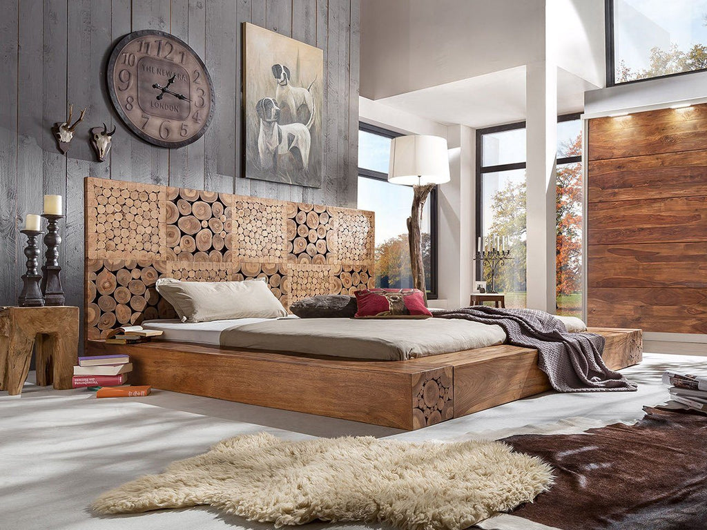 Solid Wood INDIANA WoodLog Bed