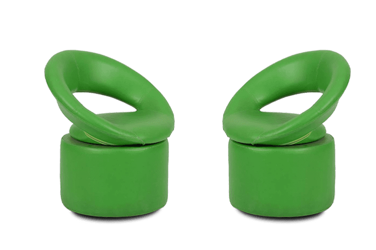 Set of 2 Revolving Lobby / Lounge Chairs Fly Green