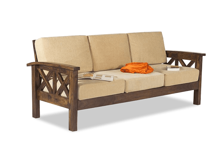 Solid Wood Criss Sofa B 3 Seater