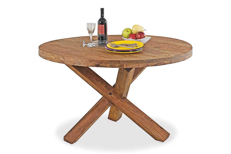 Solid Wood Capital Round Dining Table