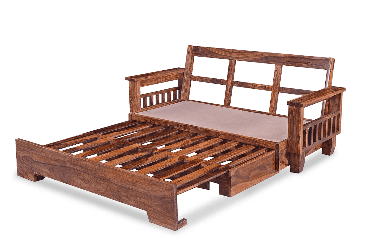Buy Solid Wood Jodhpur Sofa cum Bed furniture made in solid wood