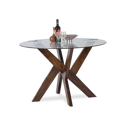 Solid Wood X Round Dining Table