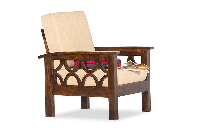 Solid Wood Criss Sofa Single Seater