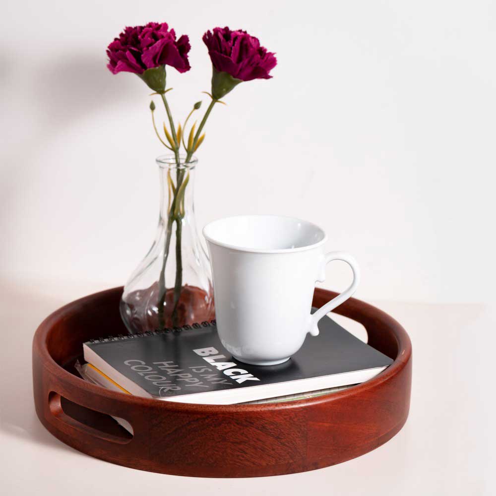 Classic Round Serving Tray from Mahogany Collection