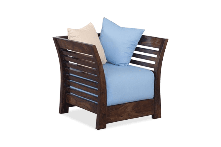 Solid Wood Slant Sofa Single Seater