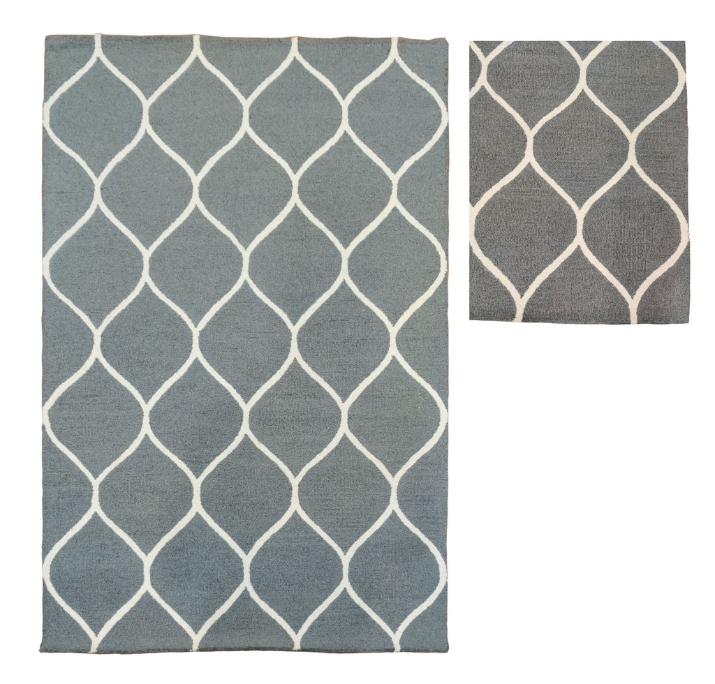 Misty Grey Hand Tufted Wool Carpet 8 x 5