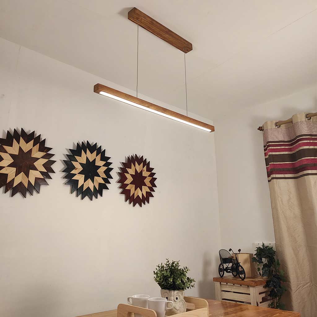 Brigitte 36 Brown Wooden LED Hanging Lamp