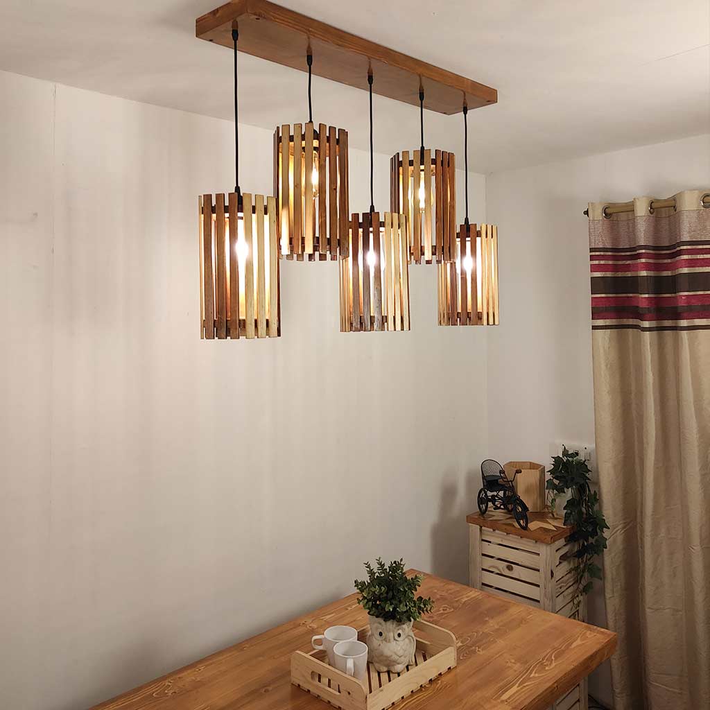 Hexa Brown 5 Series Hanging Lamp