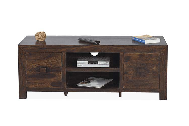 Solid Wood Cubec Tv Unit with 2 Drawers