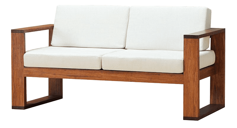Solid Wood Cube Sofa 2 Seater
