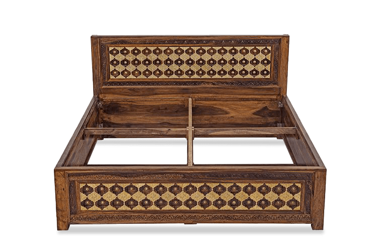 Buy Solid Wood Brass Bed A with Storage Online In India New Bed