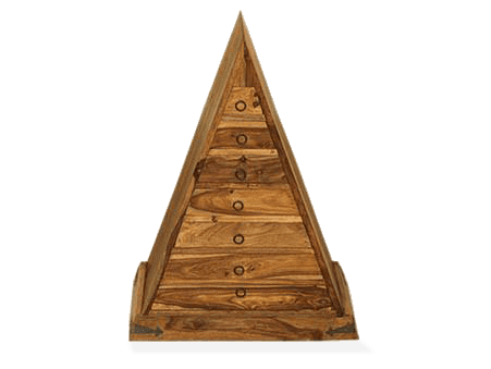Solid Wood Jali Pyramid Drawer Chest