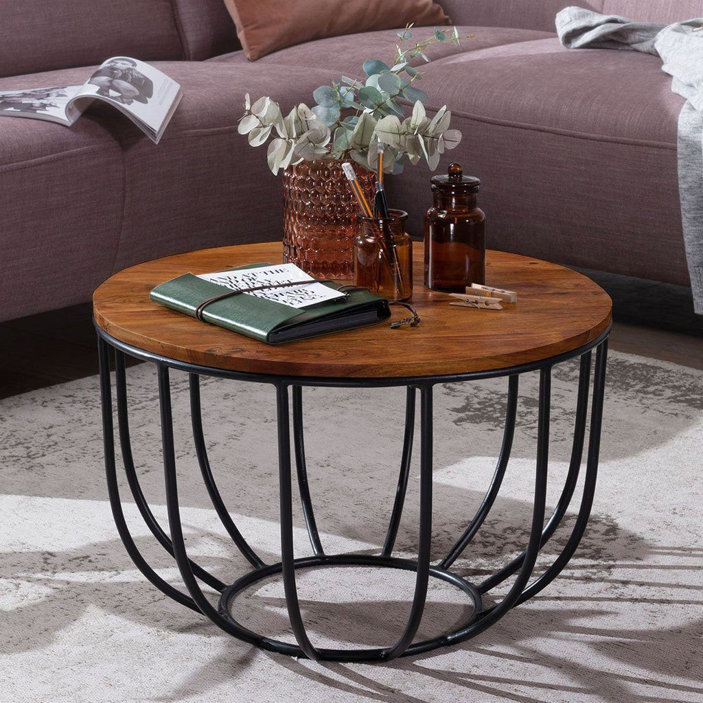 Solid Wood Indiana Bowed Round Coffee Table