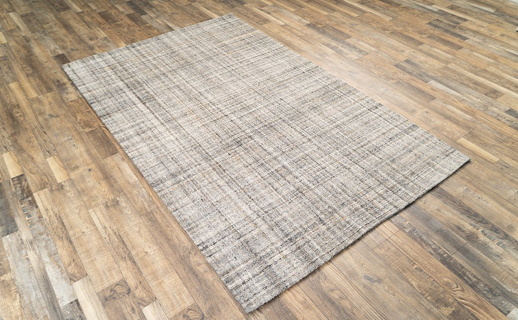 Zig-Zag M.Grey Natural Wool Hand Tufted Rug