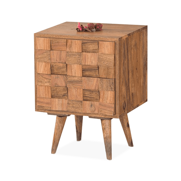 Solid Wood Million Bedside Table with 2 Drawers