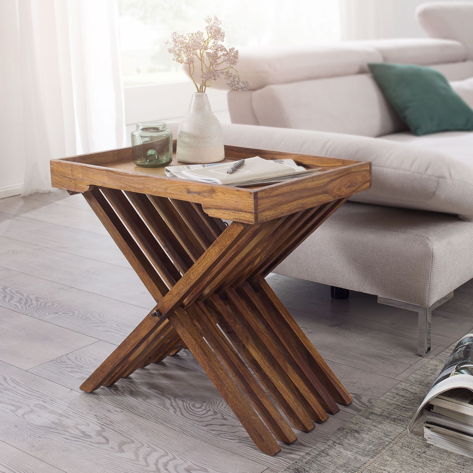 Buy Solid Wood Tray Table Stool Online New Launch TV Units TV