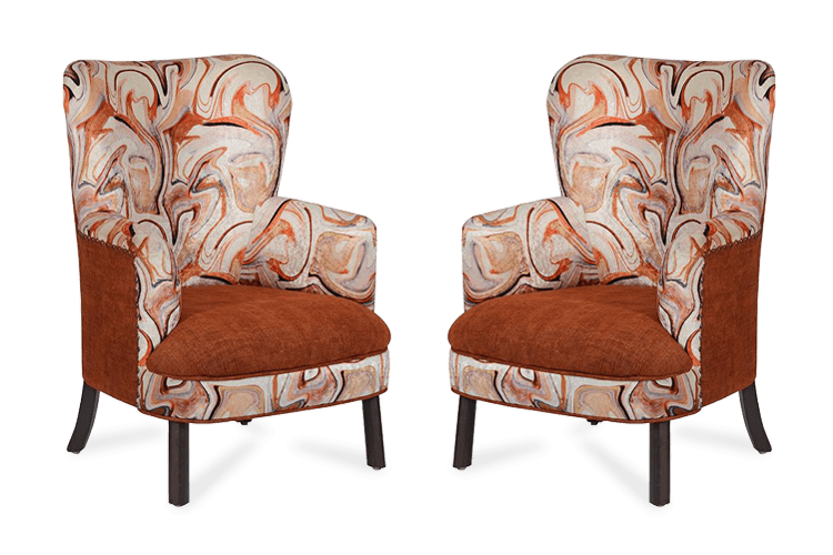 Set of 2 Europea Hare Wing Chairs