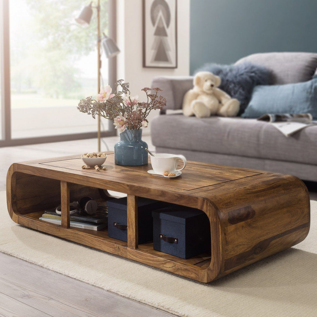 Solid Wood Curved Coffee Table