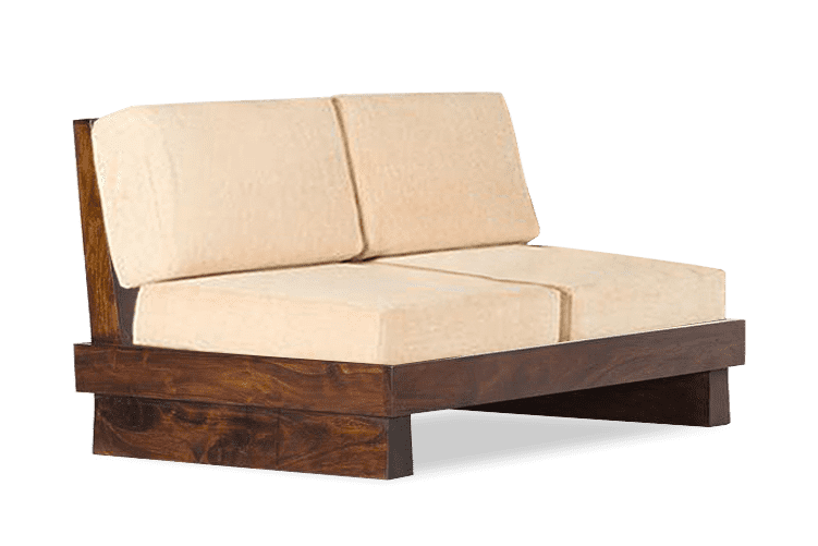 Solid Wood Contrast Sofa 2 Seater