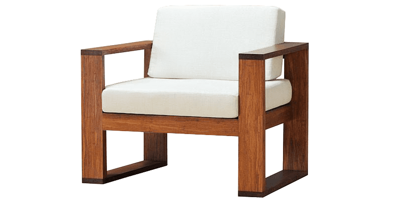 Solid Wood Cube Sofa Single Seater