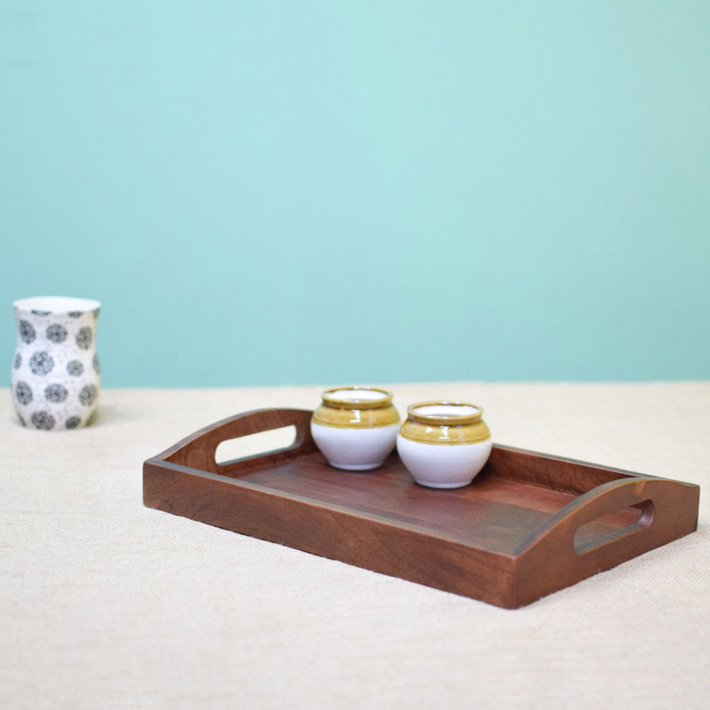 Solid Wood Classic Serving Tray from Mahogany Collection (Small)