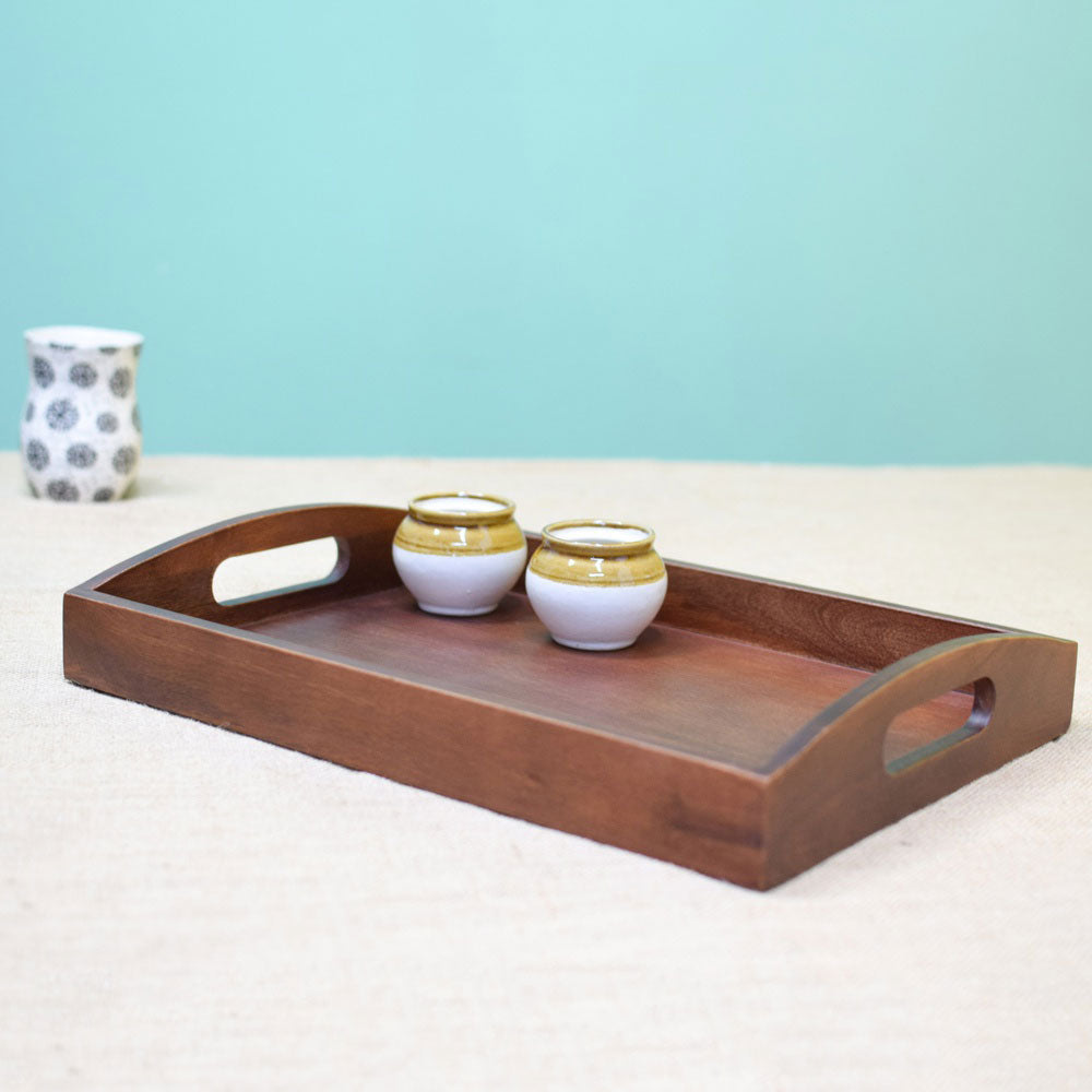 Solid Wood Classic Serving Tray from Mahogany Collection (Large)