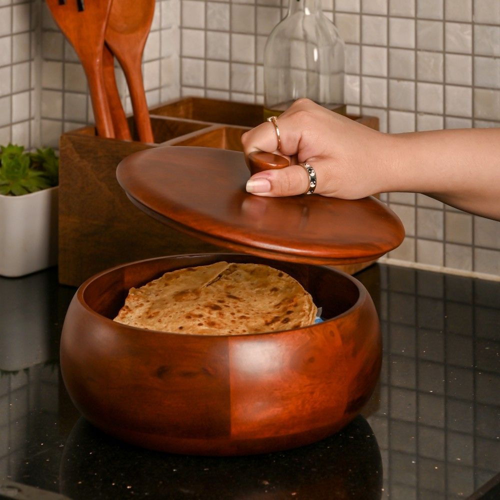 Solid Wood Roti Box from Mahogany Collection (Small)