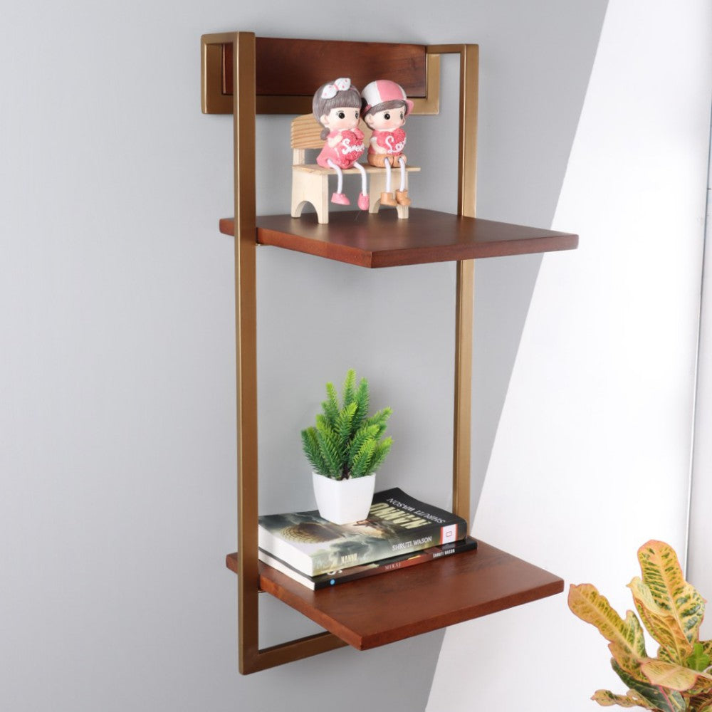 Solid Wood Gemmy Cinnamon Wall Shelf (Vertical)