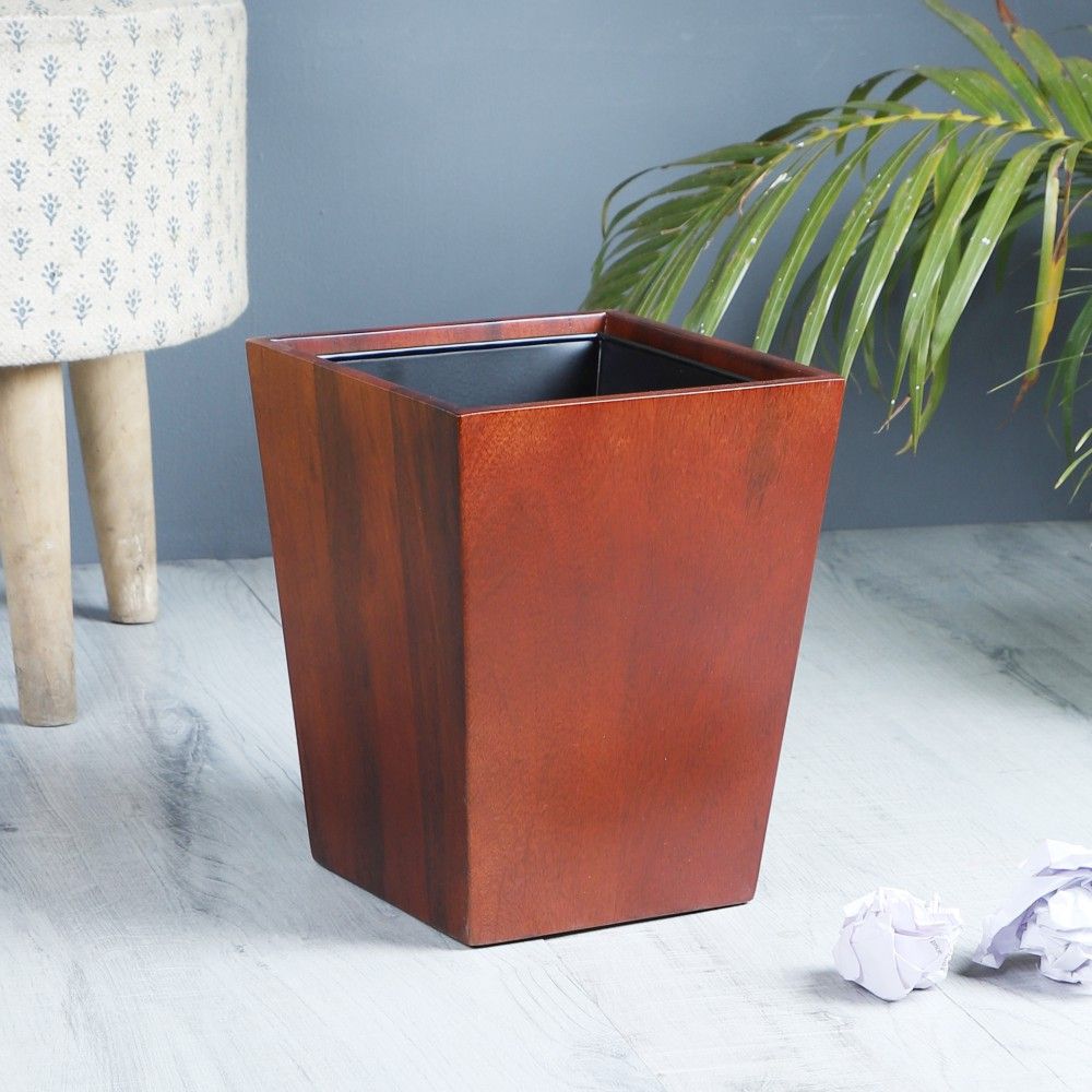 Solid Wood Dwindle Wastebasket from Mahogany Collection
