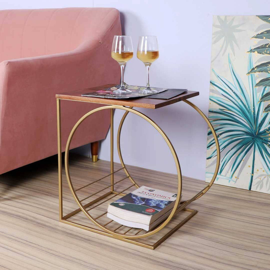 Wooden Running Wheel Side Stool