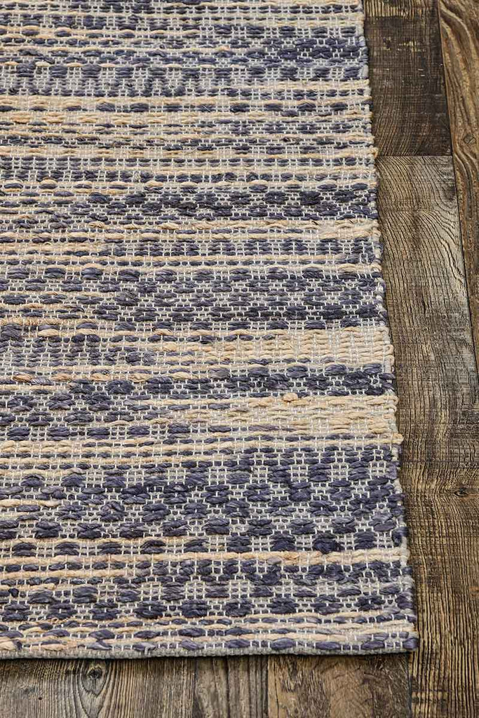 Boho Denim Blue Natural Hand Woven Carpet