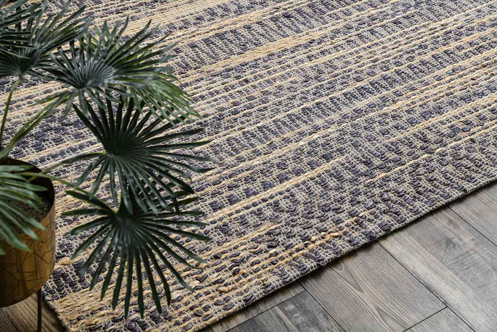 Boho Denim Blue Natural Hand Woven Carpet