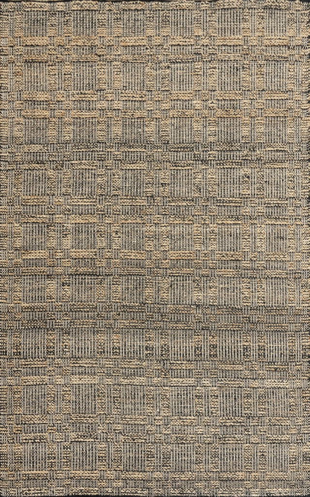 Cleo Charcoal Gold Panja Weave Dhurrie