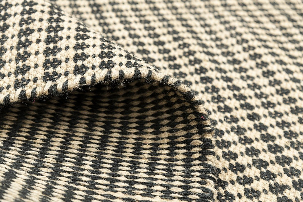 Leela Beige.Black Shuttle Weave Durrie