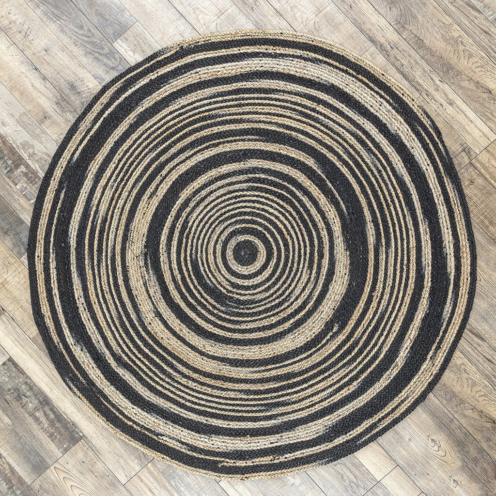 Jasmine Natural/Black Baided Rug Durrie