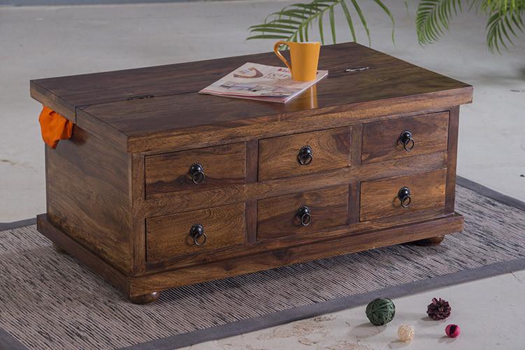 Solid Wood Capital Box Coffee Table