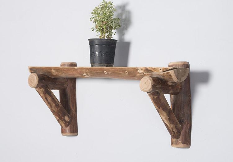 Solid Wood Log Wall Unit B Saraf Furniture