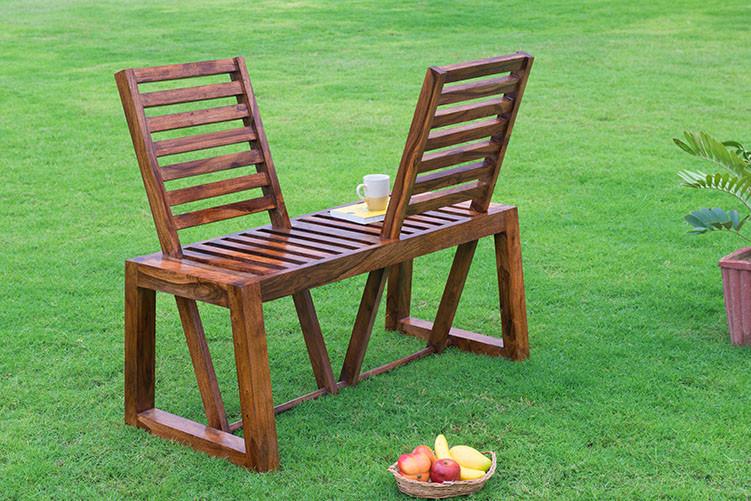 Solid Wood Garden Love Sofa Chair