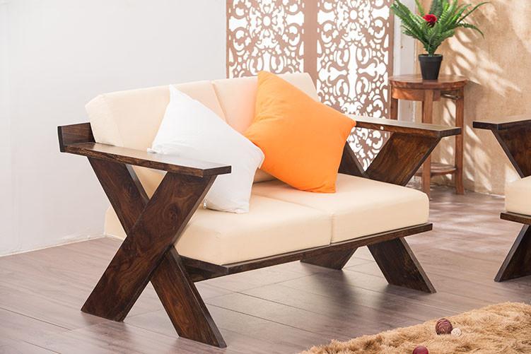 Latest solid wood Crossia sofa two seater- buy at insaraf.com-Furniture online – Saraf Furniture