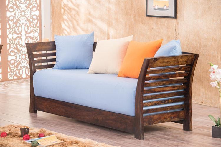 Solid Wood Slant Sofa 3 Seater