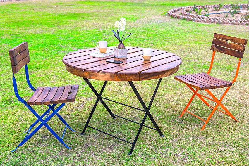 Solid Wood Garden Round Dining Set