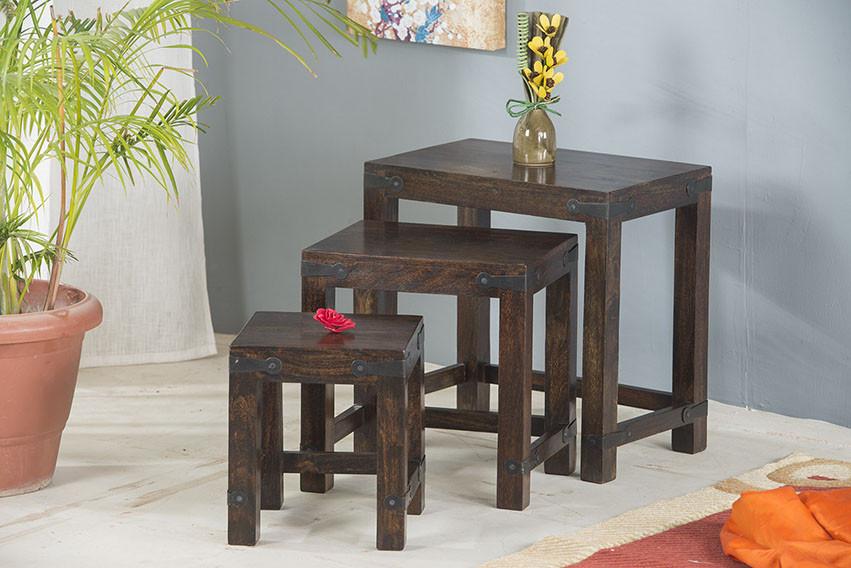 Solid Wood Jaipur Stool set of 3